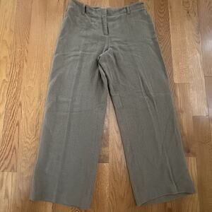 J Jill Hemp Organic Cotton Silk Olive Textured Wide Pants Med‎ Petite Lagenlook